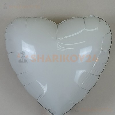 Шар (18''/46 см) Сердце, Белый